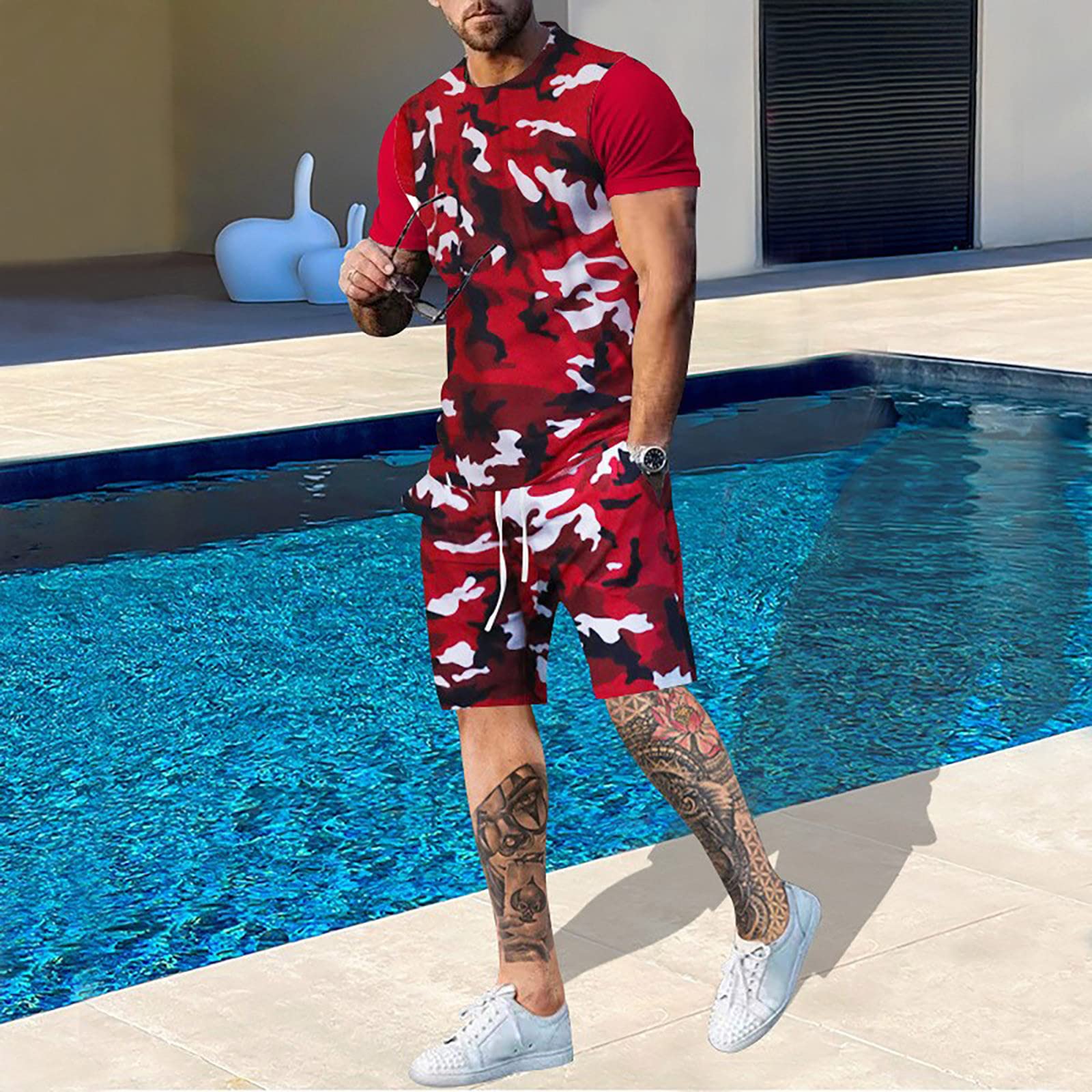 Outdoor Hunting Outfit - Conjunto de camiseta de camuflaje para