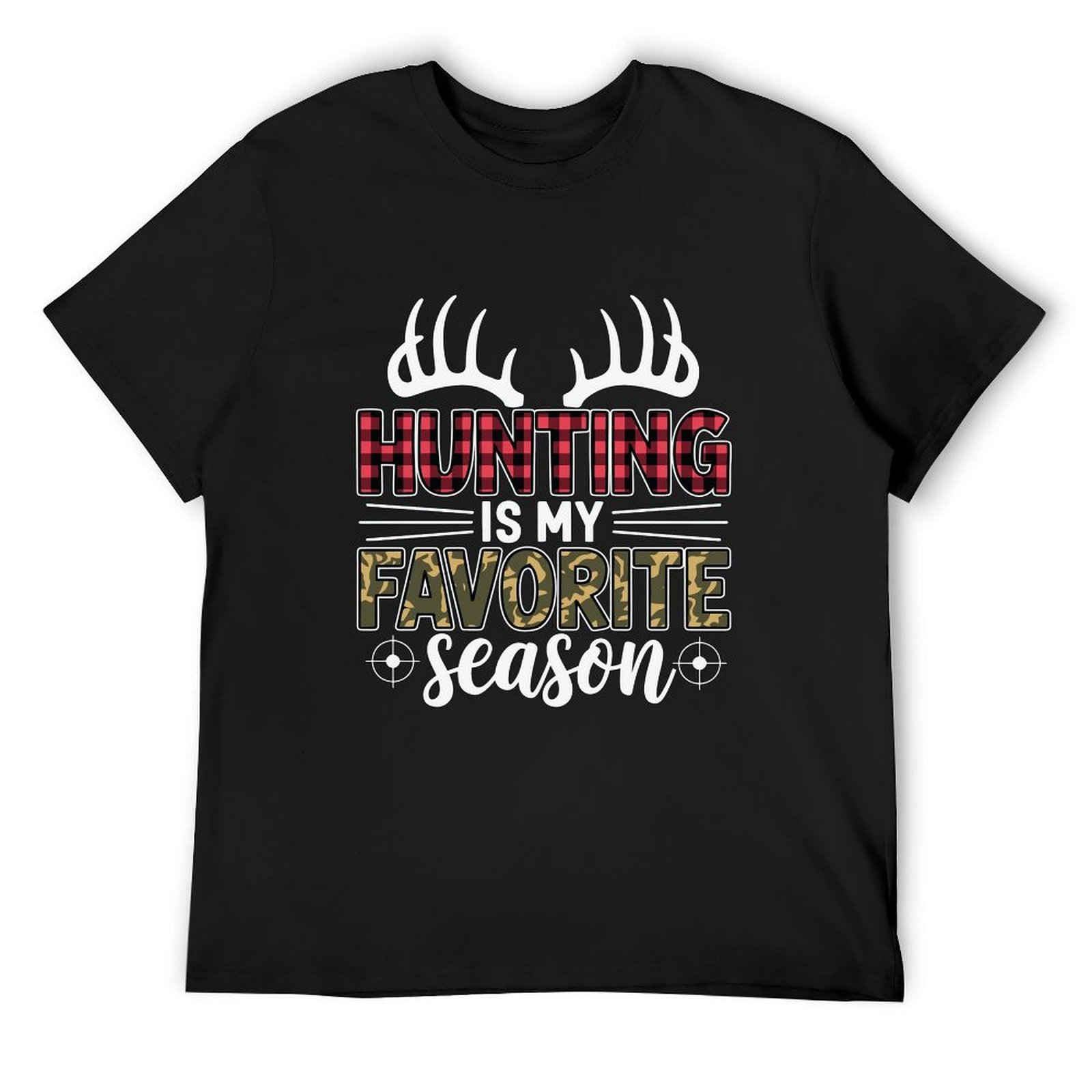 Hunting Outdoor Boys - Camiseta de Algodón Negra con Estampado