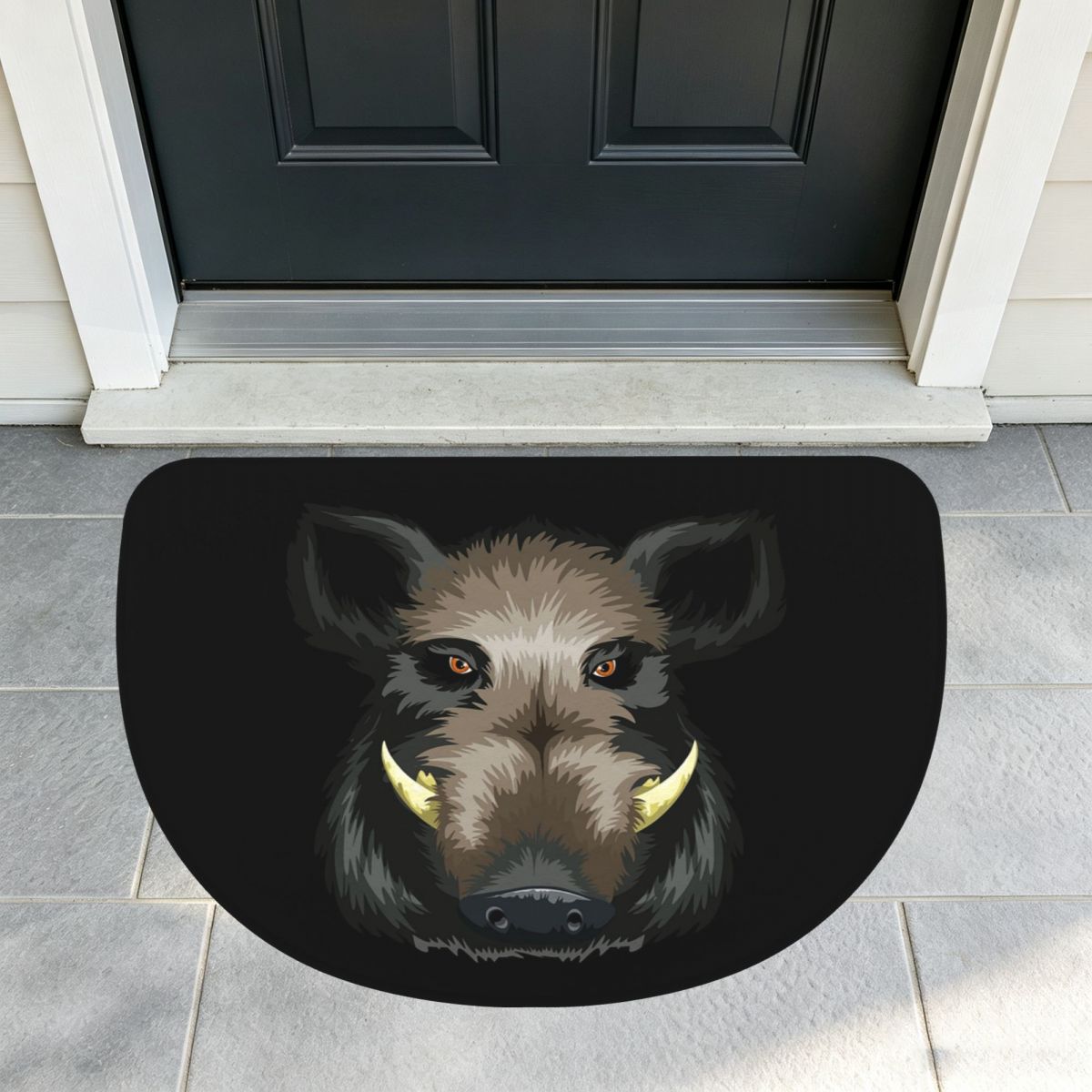 Hunting Outdoor Mat - Divertido felpudo semicircular de franela suave