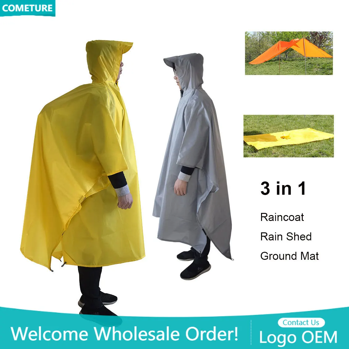 Hunting Outdoor Mat - Chubasquero 3 en 1 Poncho de