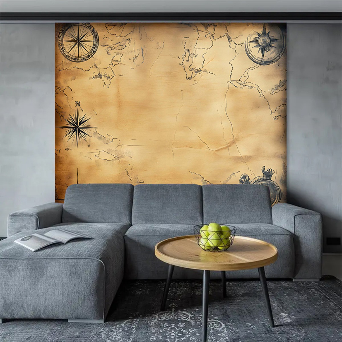 Pancarta con mapa pirata, deco - Outdoor Hunting Events reseña y precio