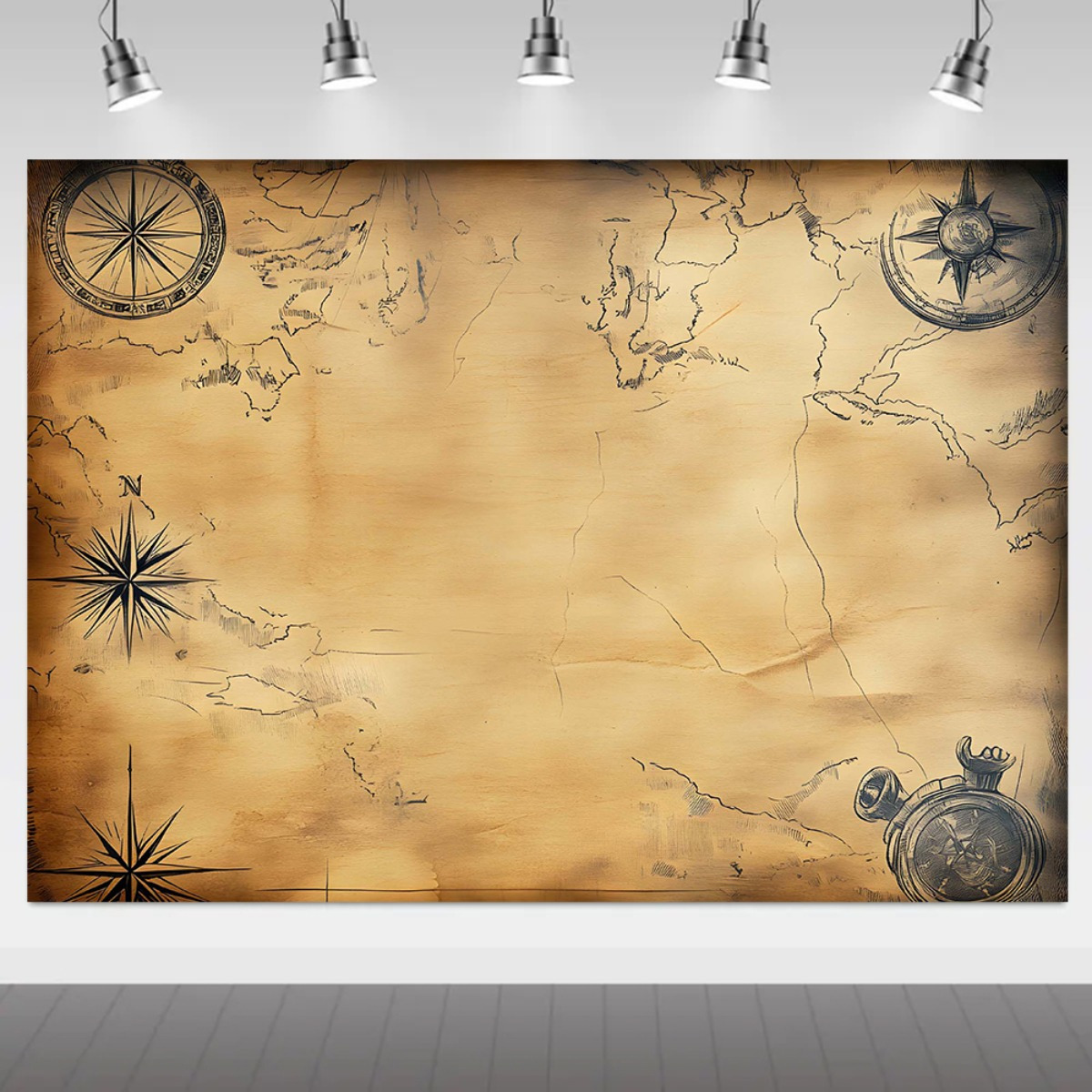 Pancarta con mapa pirata, deco - Outdoor Hunting Events reseña y precio