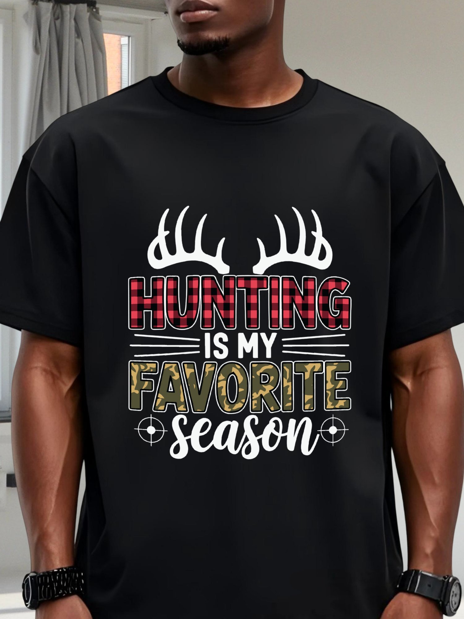 Camiseta de Algodón Negra con  - Hunting Outdoor Boys reseña y precio
