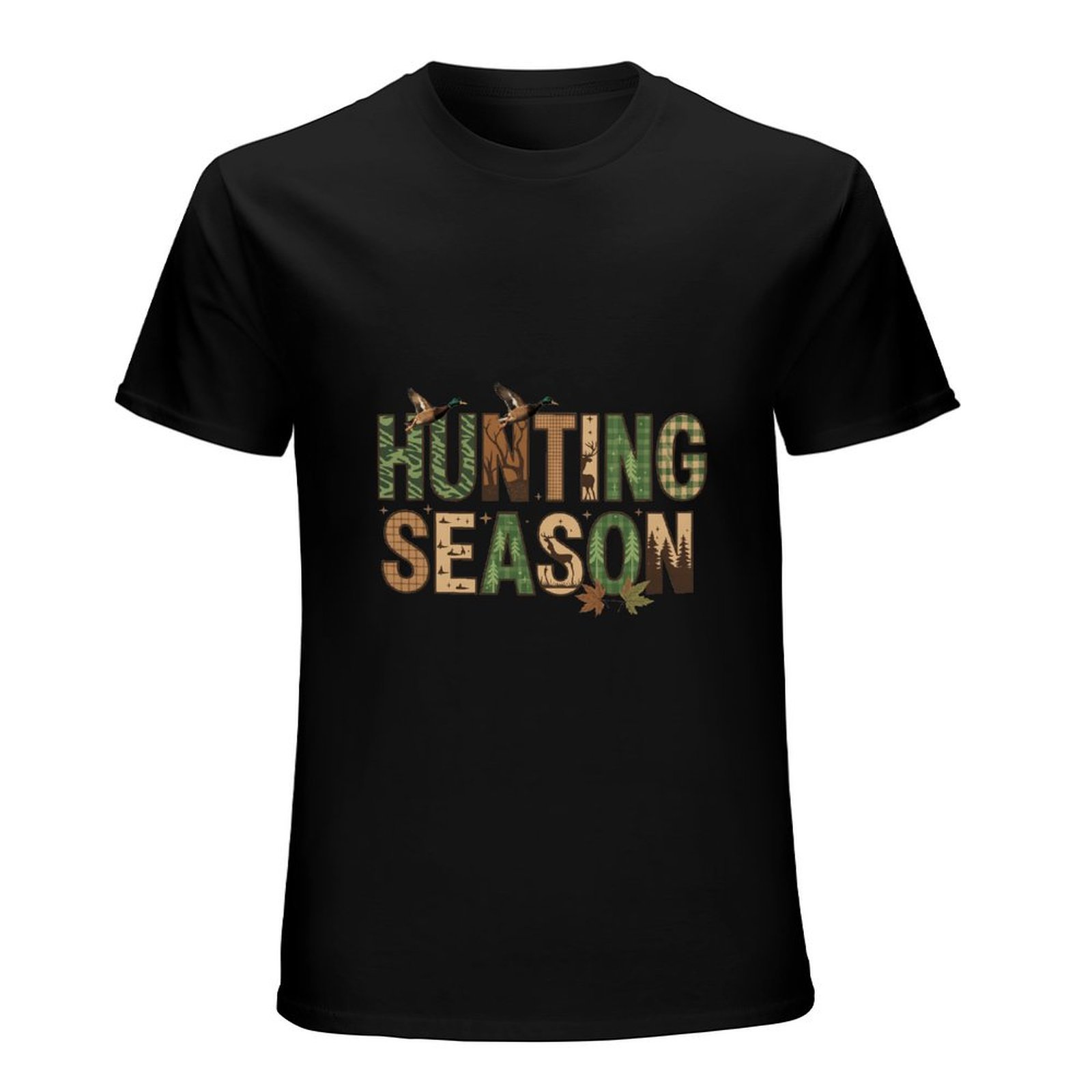 Camiseta de algodón negra con  - Hunting Outdoor Day reseña y precio
